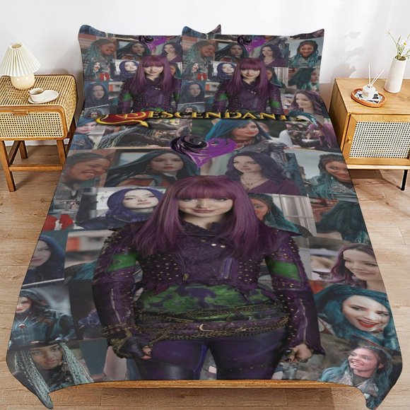 Descendants Bedding Sets Ultra Soft Skin-Friendly Duvet Cover 3 Piece, Cute Comforter Cover Bed Set for Boys Girls Kids