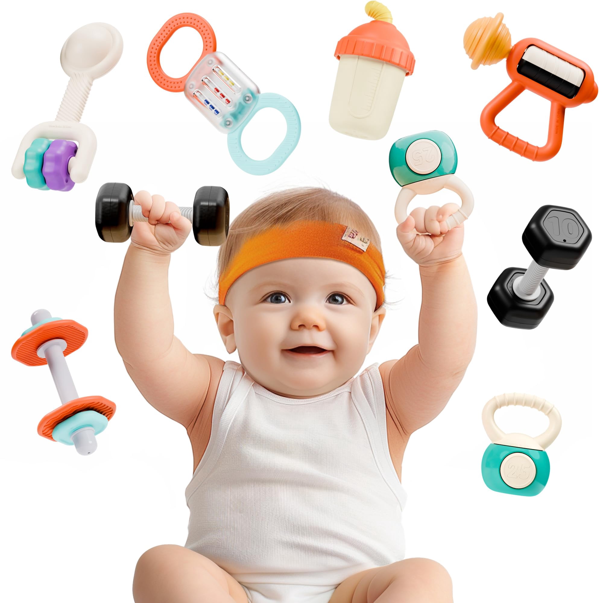Iplay, Ilearn - Asiento De Coche Para Bebés Con Sonajero Para Gimnasio, Iplay Ilearn, 7p, Dentición, 3-6 M