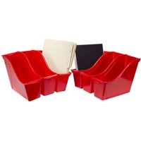 Papelera De Plástico Storex, Pequeña, Roja, 6 Unidades, Para El Hogar Y La Oficina