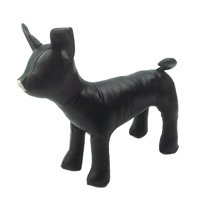 Ioensy - 1Pc Perro Maniquí Pu Cuero Posición De Pie Para Exhibir Juguetes Para Perros Negro S