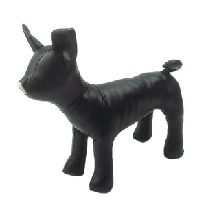 Ioensy - 1Pc Perro Maniquí Pu Cuero Posición De Pie Para Exhibir Juguetes Para Perros Negro S