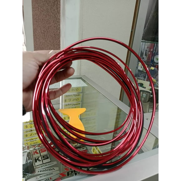 Rollo moldura embellecedor decorativa para interior de autos 5mts rojo
