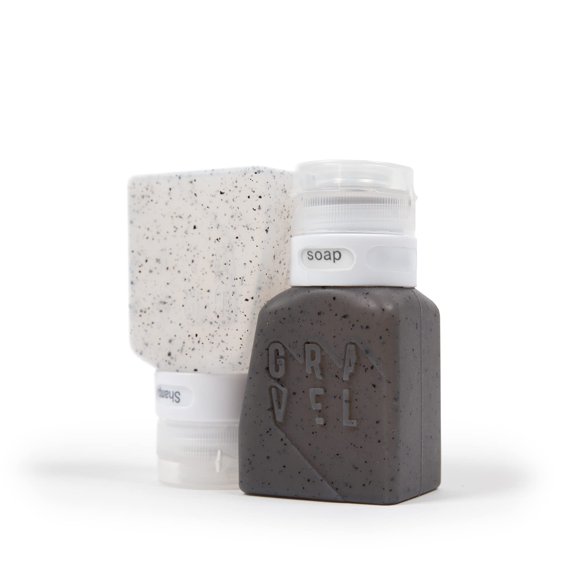 Botellas de líquido de viaje Gravel Soft de silicona de 90 ml (paquete de 2)