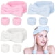 thumbnail image 1 of 9 diademas de coral para lavarse la cara con kit de pulseras, diadema de maquillaje con lazo para mujeres y niñas, diadema de spa súper suave con pulsera para lavarse la cara, cuidado de la piel, baño, 1 of 7