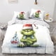 thumbnail image 2 of Juego de ropa de cama con estampado 3D de monstruo de pelo verde para niños y adolescentes, funda nórdica con funda de almohada, funda de edredón navideña de microfibra con cremallera., 2 of 3