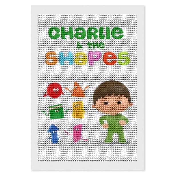 Charlie y las Formas Kits de Pintura de Diamantes para Adultos 5D DIY Diamond Art Kits Full Drill Diamond Dots para Regalo Decoración de Pared y Relajación Artes de Gemas 20*30cm