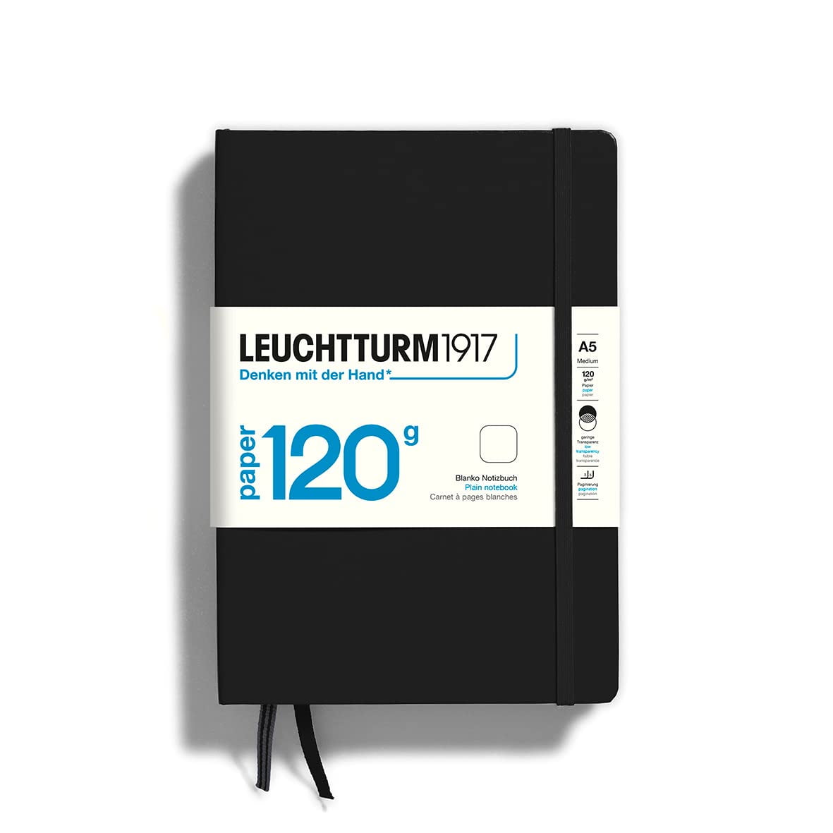 Notebook Leuchtturm1917 Mediano A5 120g/m² 203 Páginas Negro