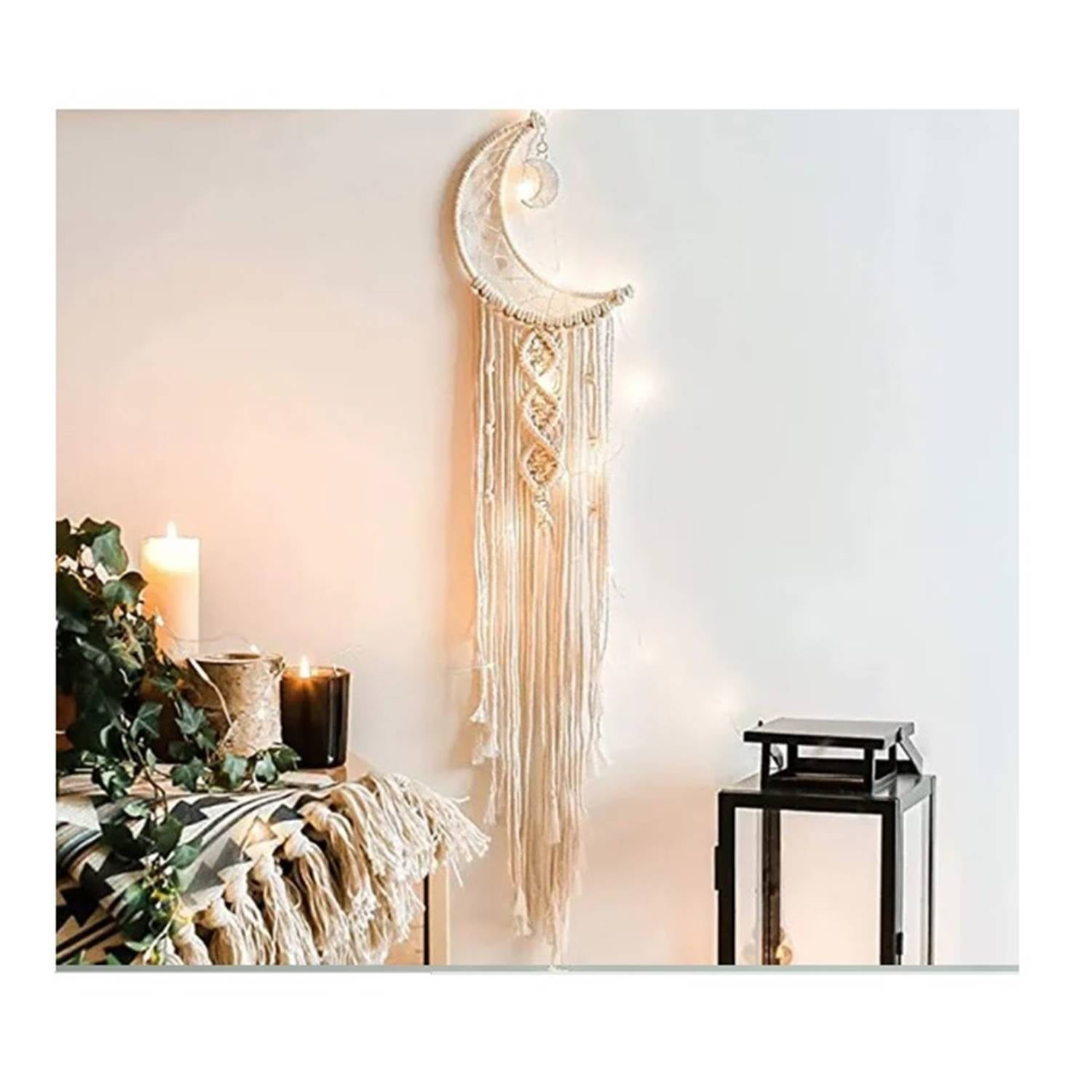 Genmérico - Tapíz Colgante De Luna En Macramé