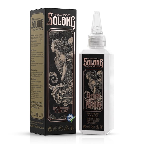 Tinta para tatuajes Solong S Series 100 ml blanco brillante