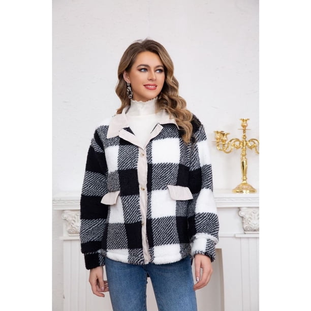 Chaqueta Leñadora Peluda Oversize Mujer Invierno Calidad Premium 6075