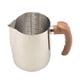 thumbnail image 4 of Taza para espumar leche Mango de madera Jarra de leche de acero inoxidable Taza Espumador Taza de café Jarra para espumar leche Coffeware para Holiday 600ML, 4 of 5