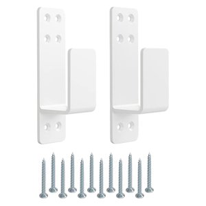 Bothyi - Soportes De Barrera Para Puerta, 2 Uds., Soporte En U Para Madera De 2X4, Para Casa, Garaje, Granero, Color Blanco