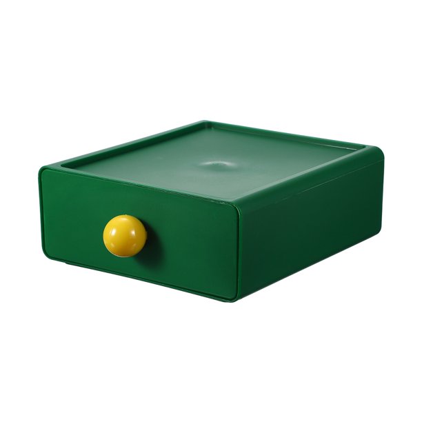 Cajones de almacenamiento apilables Uxcell para escritorio, organizador de escritorio apilable de plástico con cajones, caja de almacenamiento para oficina en casa, papelería, baño, maquillaje, verde