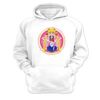 Genérico - Polerón Canguro Sailor Moon Blanco Talla L Unisex