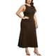 thumbnail image 4 of Agnes Orinda Vestido de Suéter de Talla Grande para Mujeres Cuello Redondo Sin Mangas Vestido de Punto Casual 1X Marrón, 4 of 6