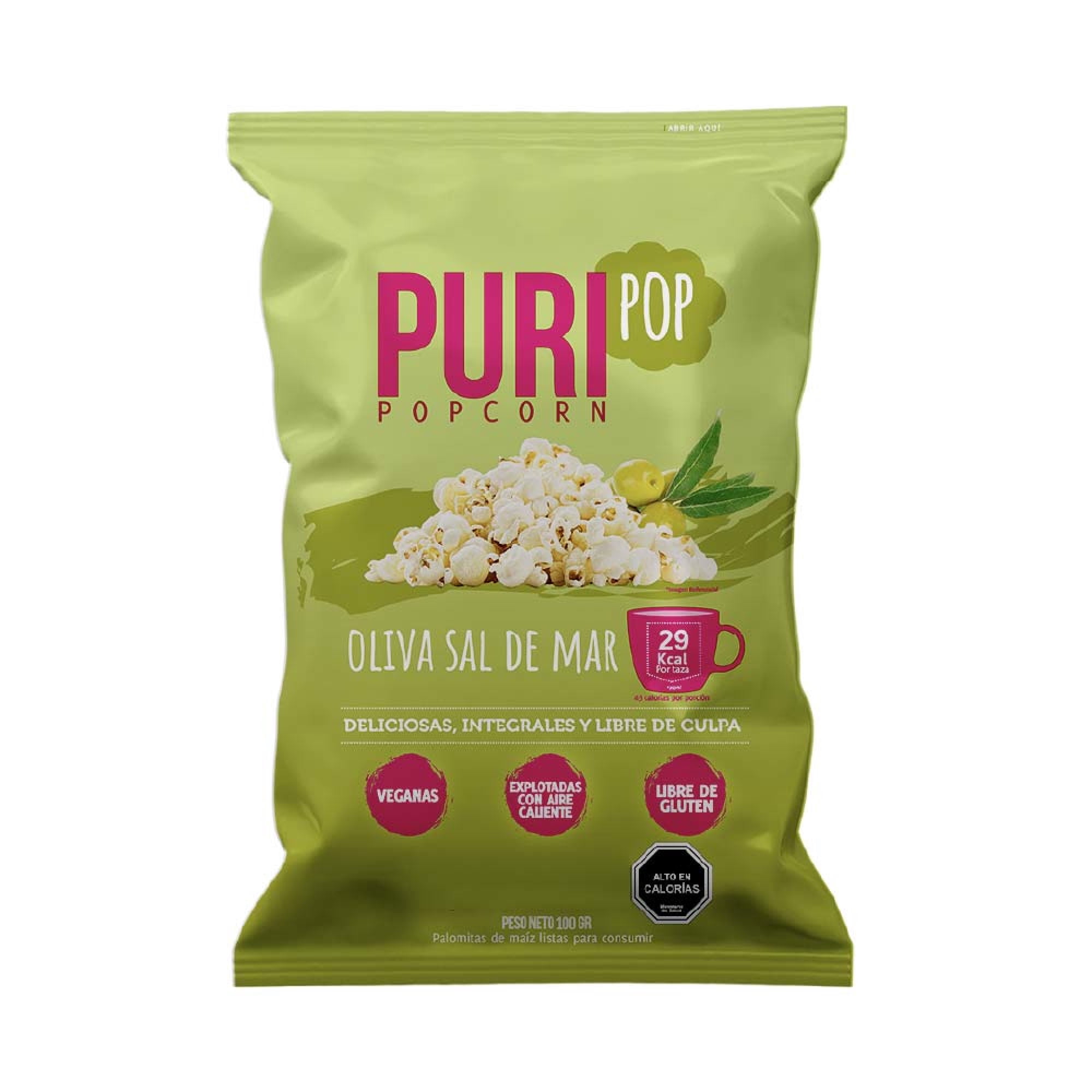 Cabritas Oliva Sal De Mar 100 g Puripop