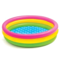 Center Web - Piscina Inflable Plástico Niños 3 Anillos 100 Cm Verano Celeste