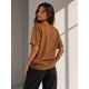 thumbnail image 2 of Polera Basica Cuello Redondo 100% Algodon 200g Manga Corta Camel Oscuro S-m Lisa, 2 of 3