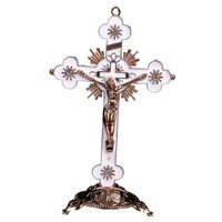 Bothyi - Crucifijo Con Base Jesucristo En Cruz Estatuas Para Capilla Oficina Blanco