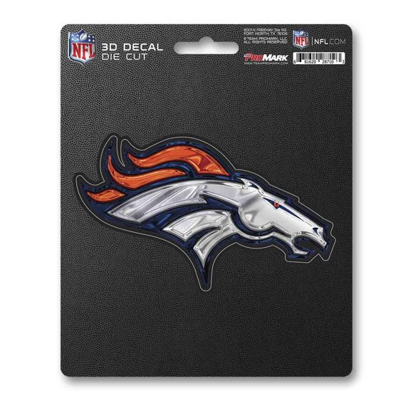 Calcomanía 3D FANMATS 62773 Denver Broncos de 12,7 cm x 15,9 cm