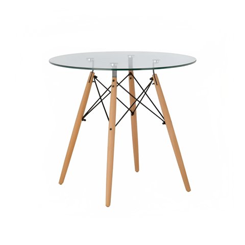 Klik Muebles - Mesa De Comedor Eames 80Cm Redonda Vidrio