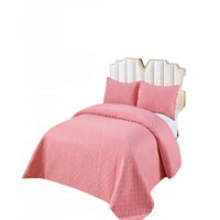 Genérico - Cubrecama De Verano Unicolor Con Pompon 2P Color Rosado