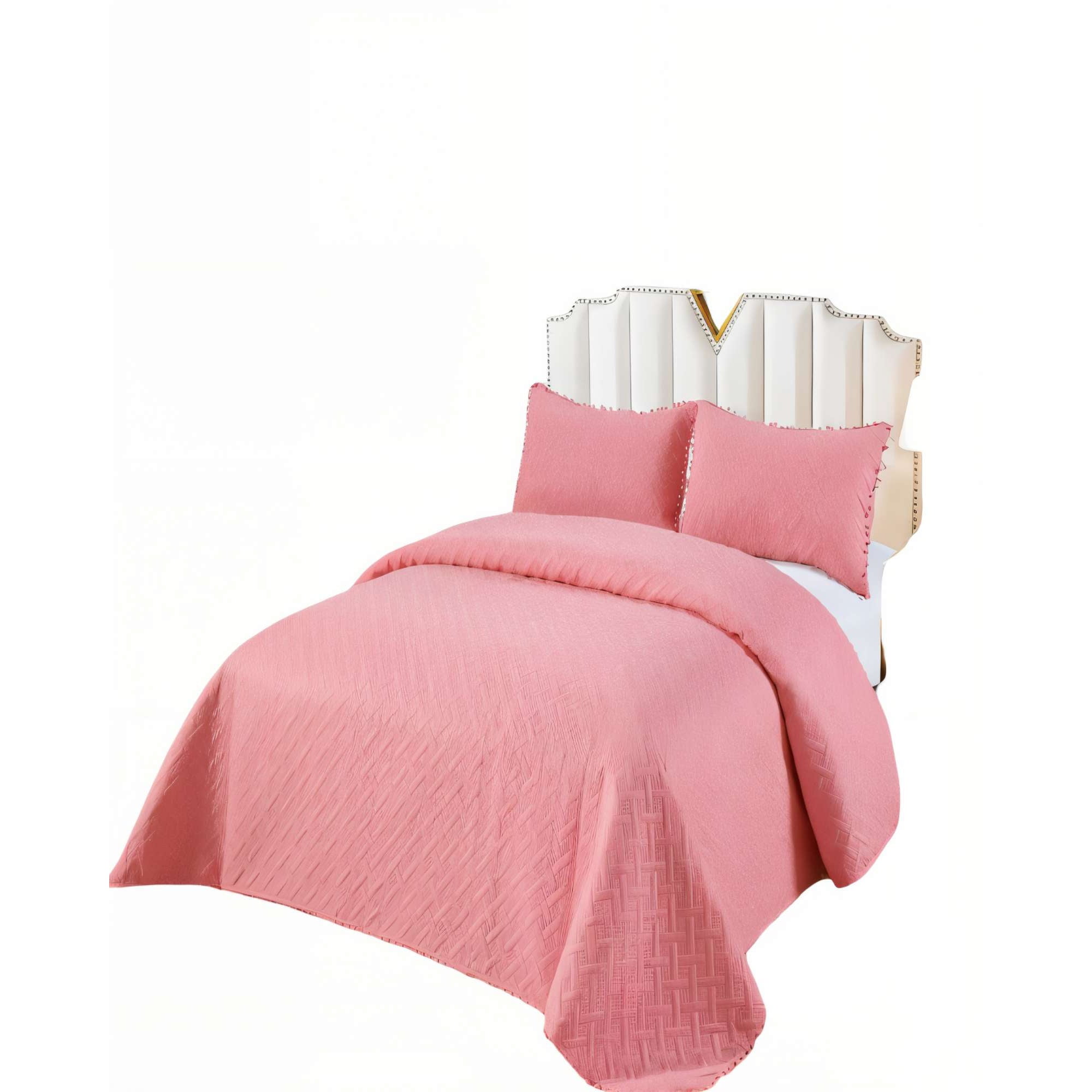 Genérico - Cubrecama De Verano Unicolor Con Pompon Pym Color Rosado