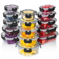 Recipientes De Vidrio Para Almacenamiento De Alimentos Razab De 30 Piezas Con Tapas De 1040 Ml A 240 Ml