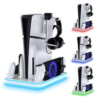 Genérico - Soporte Y Estación De Refrigeración Ps5 Slim, Con Controlador Led Rgb, Accesorios De Refrigeración Ps5/Ps5 Slim-Blanco