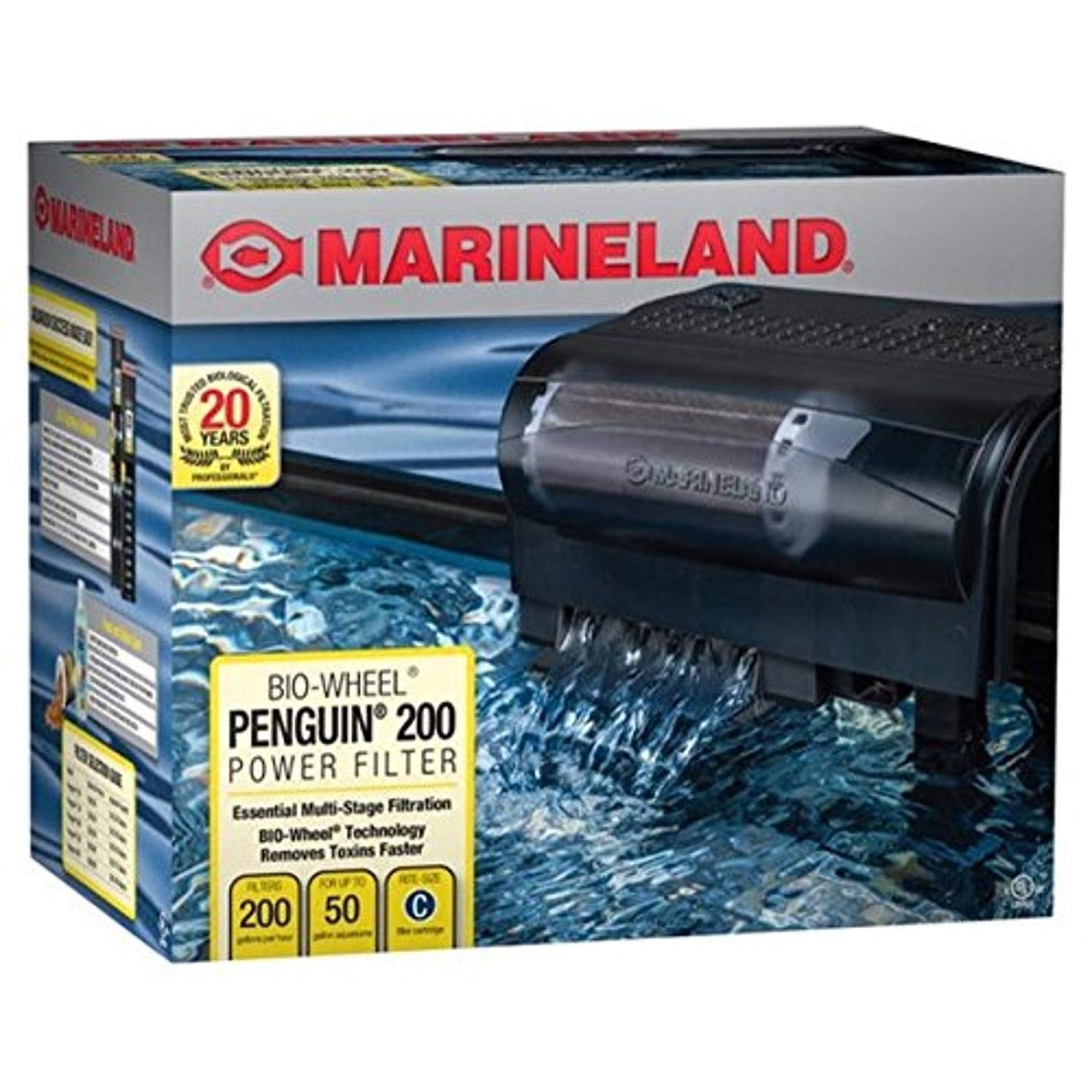 Filtro de potencia MarineLand Penguin 200 757L/h para acuario