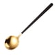 thumbnail image 1 of XmhyTop 4 piezas Cucharas Redondas de Acero Inoxidable Oro Negro, 19.5x4.5 cm - Ideal para Sopas, Guisos y Servicio Elegante en Hogar y Restaurantes, 1 of 5