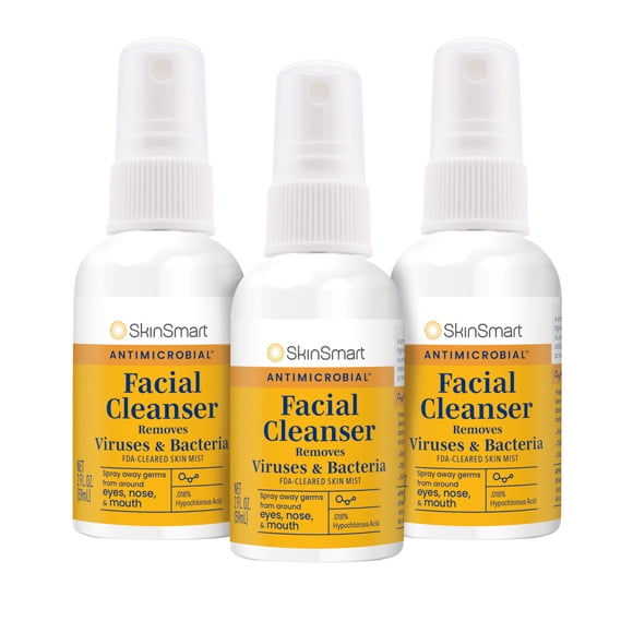 Limpiador facial en aerosol antimicrobiano SkinSmart, 60 ml (paquete de 3)