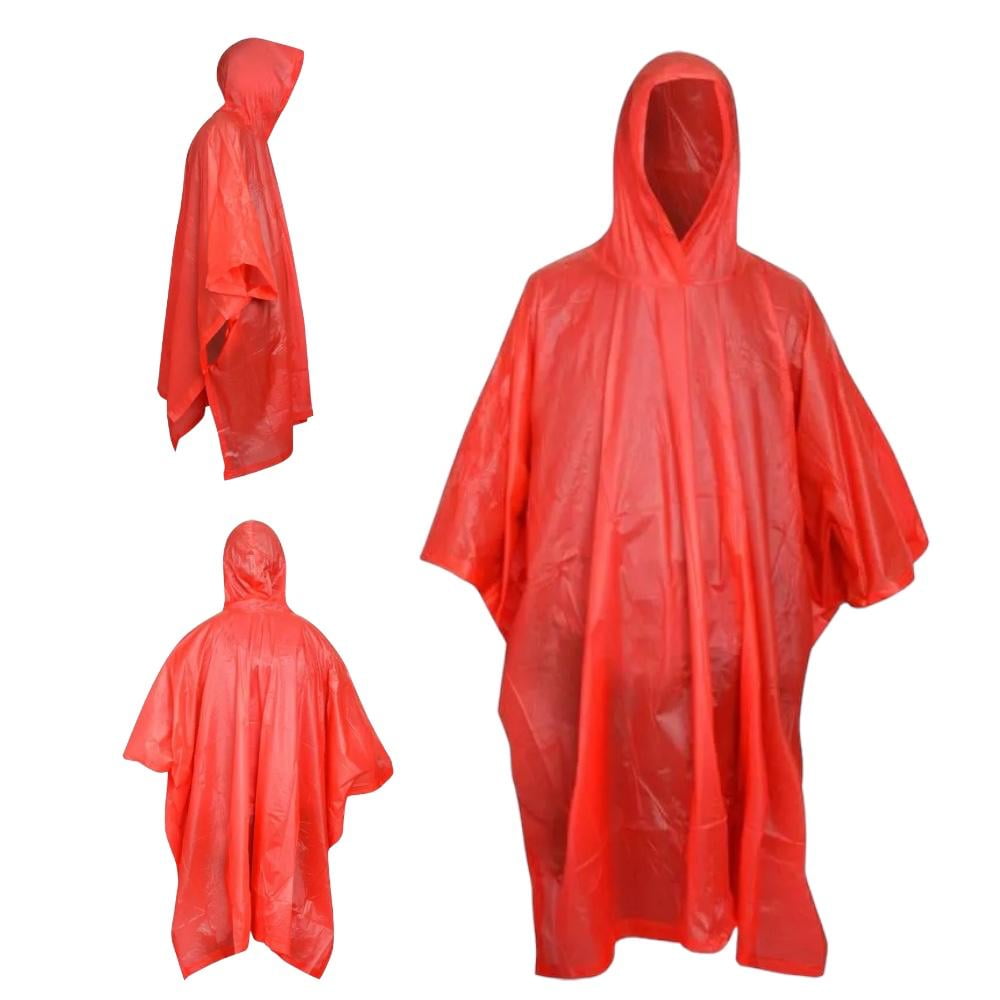 N-ofertas - Poncho Capa Impermeable Grueso Con Capucha Para Lluvia Rojo