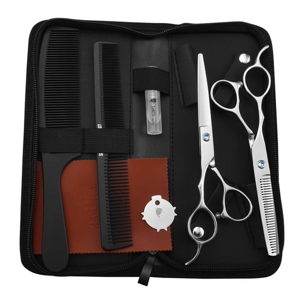 Tijeras para zurdos, tijeras de peluquero, tijeras de peluquería para zurdos, tijeras de dientes planos de 6 pulgadas, tijeras de peluquería profesionales para zurdos.