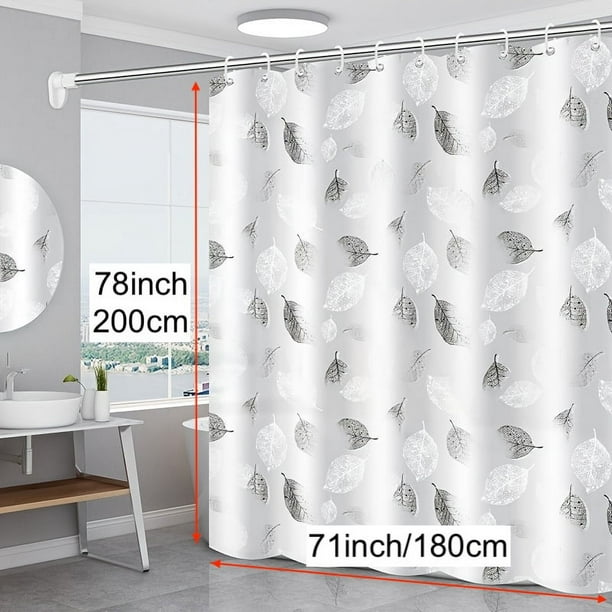 1pc Shower Curtain With 12 Hooks, Waterproof And Mildew-Proof Bath Curtain, Bathroom Decor, Curtain For Windows