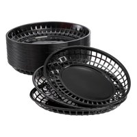 Magideal - 24 Cestas De Comida, Bandejas Para Servir Pan, Cestas Para Freír, Cestas Para Charcutería, Para Fiestas, Manualidades, Pequeñas Herramientas Para El H Negro