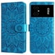 thumbnail image 1 of Funda tipo cartera FOXDOCK para Xiaomi Poco M4 5G , diseño girasol en relieve, cuero PU, cierre magnético, soporte y tarjetero, 1 of 5