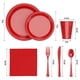 thumbnail image 2 of Juego de vajilla desechable Exquisite, 350 piezas, para fiesta, color rojo, 2 of 8