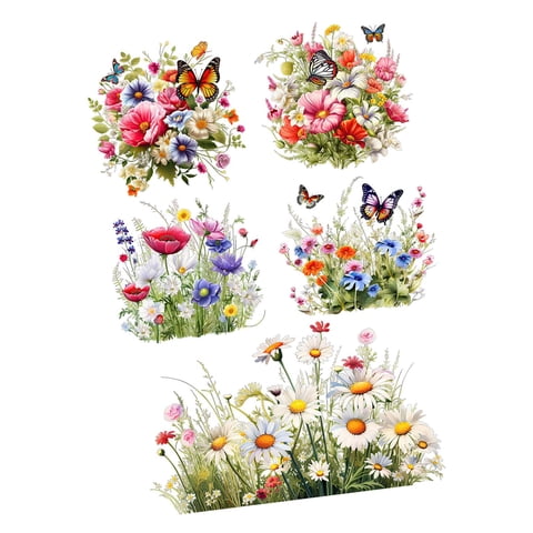Magideal - Pegatinas De Pared Con Diseño De Mariposas Y Flores, Calcomanías De Pared, Póster, Accesorio De Fotografía, Decoración Artística Impermeable, Papel Ta
