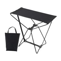 Magideal - Taburete Plegable Portátil, Taburete De Camping Con Bolsa De Transporte, Taburete Plegable Ligero Para Campamento, Taburete Plegable, Reposapiés Para Negro