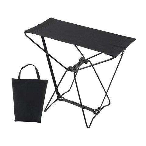 Magideal - Taburete Plegable Portátil, Taburete De Camping Con Bolsa De Transporte, Taburete Plegable Ligero Para Campamento, Taburete Plegable, Reposapiés Para Negro