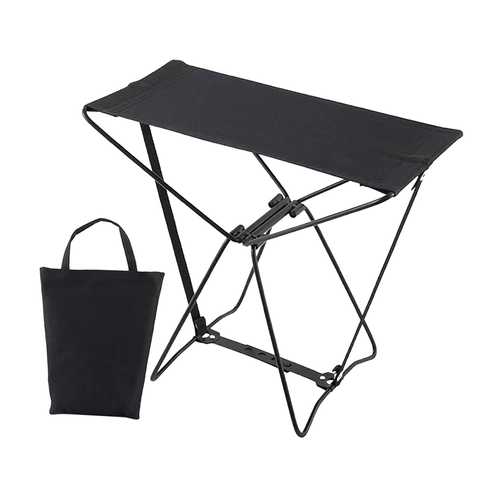 Magideal - Taburete Plegable Portátil, Taburete De Camping Con Bolsa De Transporte, Taburete Plegable Ligero Para Campamento, Taburete Plegable, Reposapiés Para Negro