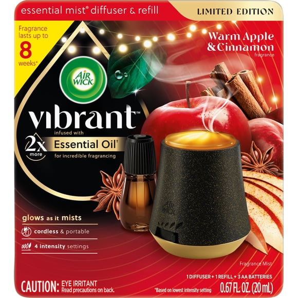 Air Wick Essential Mist 1+1, aroma cálido de manzana y canela