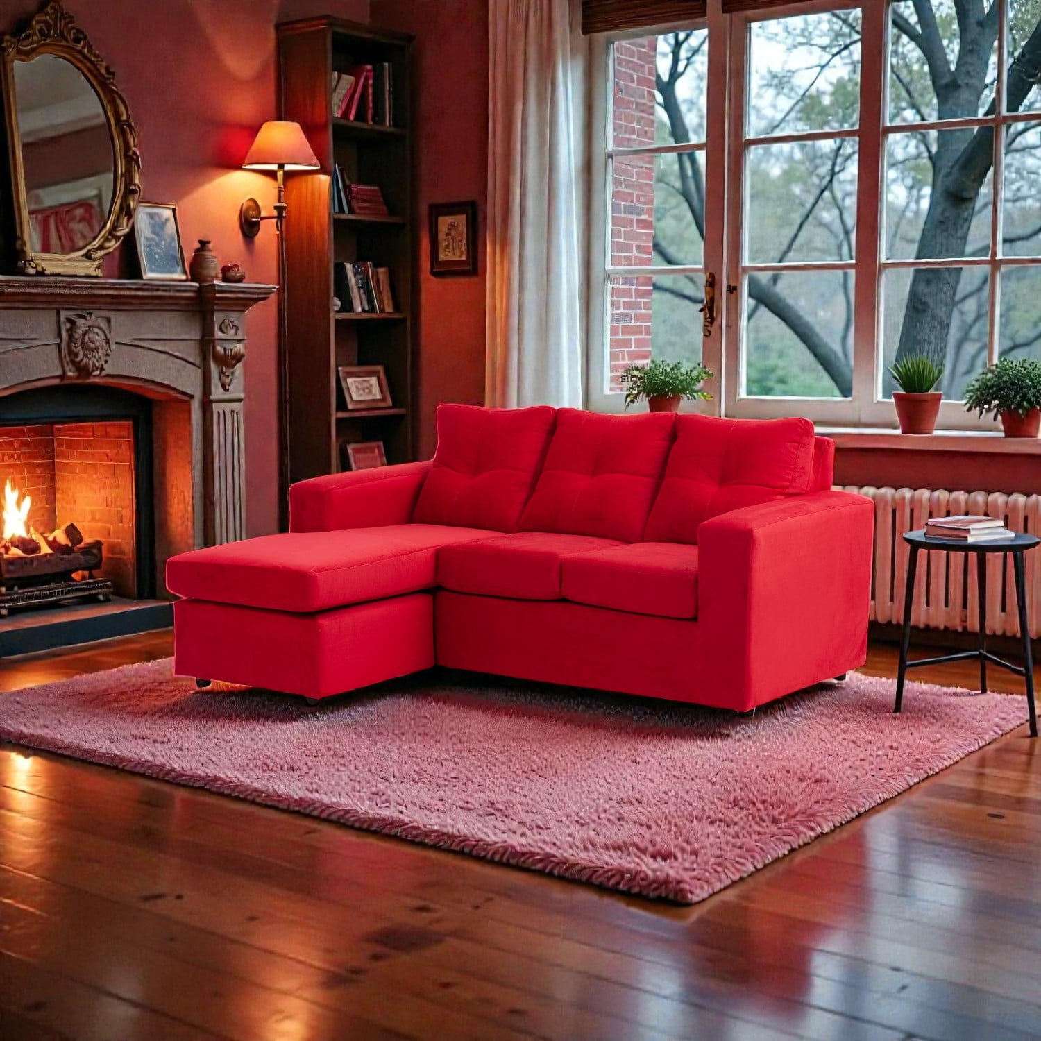 Muebles Altiro - Seccional Emanuel - Tela Felpa Rojo