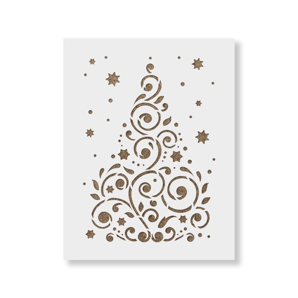 Plantilla de Árbol de Navidad Reutilizable de Mylar Stencil Revolution