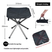 Xusx111 - Taburete De Camping Plegable De Acero Inoxidable Ultra Ligero - Taburete De Mochila Portátil Compacto Con Bolsa Plegada Tamaño Para Senderismo Viajes Eventos Al Aire Libre
