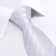 thumbnail image 3 of Corbata blanca rayas hombre seda paño y colleras Blanco striped, 3 of 7