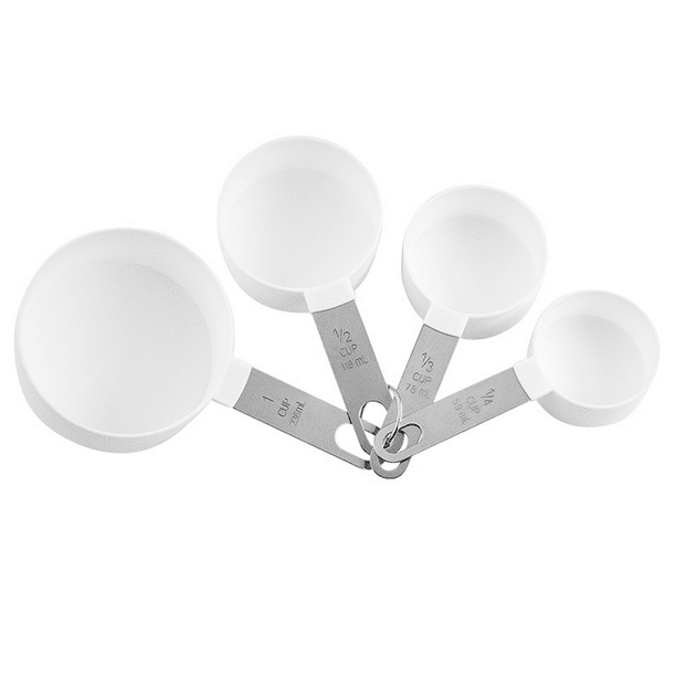 Tazas medidoras apilables con mango de acero inoxidable para medir ingredientes secos y líquidos
