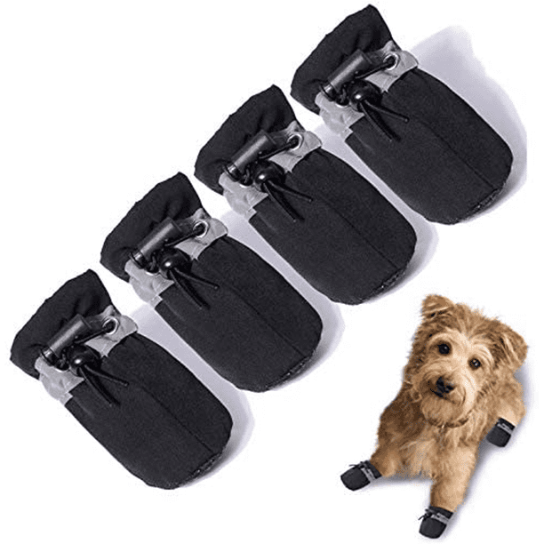 Zapatos para perros con protección para patas en pavimento caliente, suela antideslizante, botas de verano para perros y gatos con correas reflectantes, 4 unidades