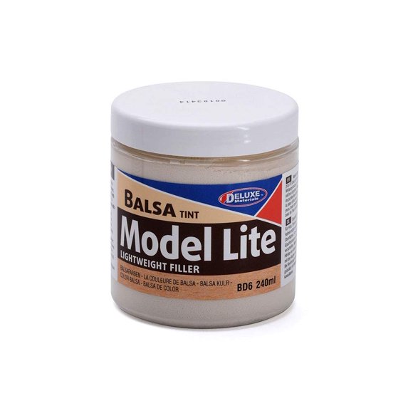 Balsa Filler Deluxe Materials Model Lite, color marrón balsa, 240 ml